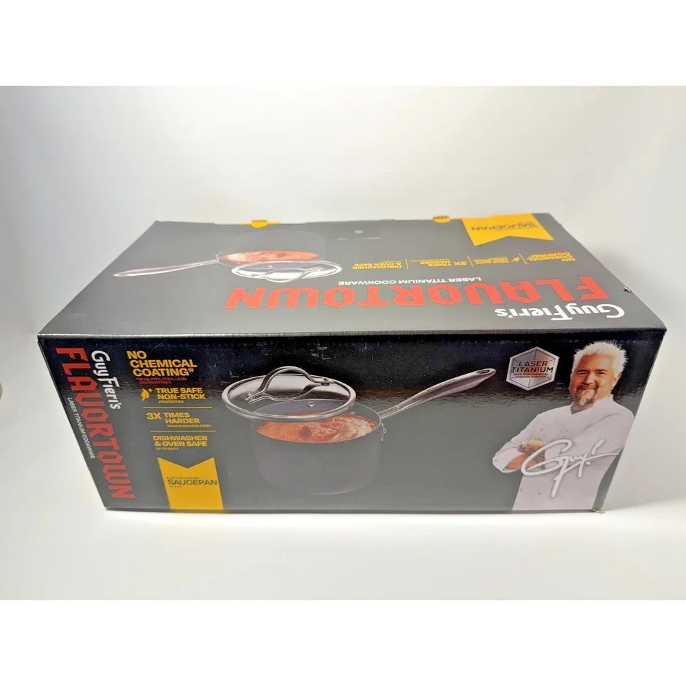 Guy Fieri's Flavortown Laser‎ Titanium 2-Quart Sauce Pan with Lid
